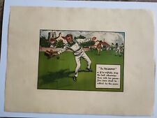 The Rules Of Cricket - The Fieldsman. Antique Cartoon Print By Chas Crombie