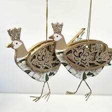 Set of 2 Wood Pheasant with