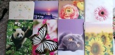 50+ BLANK NOTE CARDS NOTELETS / INVITES - NO ENVELOPES PANDA CATS FLOWERS BABY 