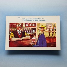 Comic Postcard Pub Bar Bass