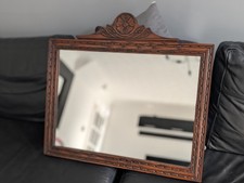 Old Charm Oak Framed Wall Mirror