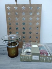 Yankee Candle Gold Scroll Warmer/Burner, Red,  Box of Melts in Christmas Bag,