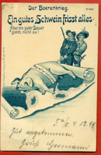 BOER WAR SOUTH AFRICA MILITARY ENGLAND MAP PIG VINTAGE PC. USED 2379