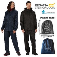 Regatta  Packaway Jacket + Trousers Waterproof  Windproof Black or Navy Unisex