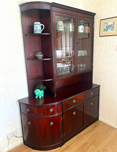Mahogany glass display - &,