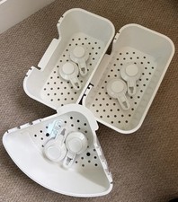 IKEA TISKEN Corner Shower Unit (NEW) + 2x Wall Units (VGC) Suction Cups Bathroom