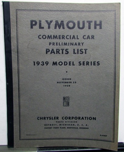 1939 plymouth dealer parts - 1939,
