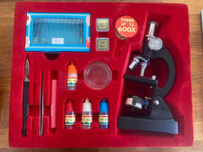 Childrens Vintage German Microscope & 5 sets of slides