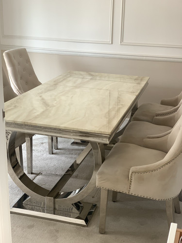 Ariana marble chrome dining - ariana, &