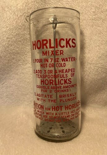 Horlicks vintage glass mixer - horlicks,