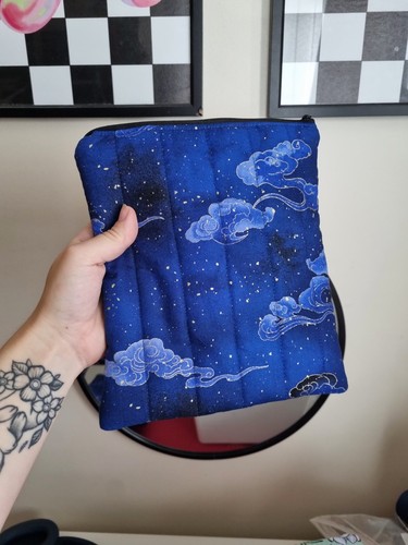 Blue padded fabric - padded, sleeve