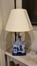 OKA Style Lovely Oriental Rare Chinese Blue & White Porcelain Ceramic Table Lamp