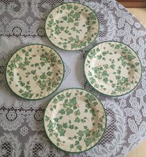 Set of 4 BHS Country Vine Green Ivy Dinner Plates 10"/26cms Vintage