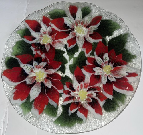 Fused art glass plate - art,