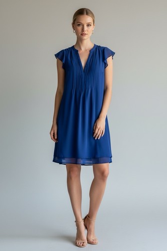 Cobalt blue pleated v neck - h&m,