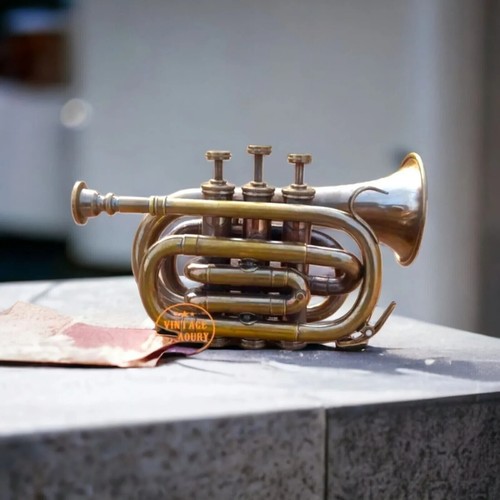 Nautical brass antique trumpet - brass,