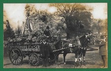 EARLY 20TH CENTURY RP POSTCARD, W. MARTINDALE & SON, DECORATED HORSE & CART 1909