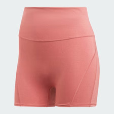 ADIDAS Women's Yoga Studio Lux Fire High Waisted Shorts Pink Size UK L 16-18 NEW