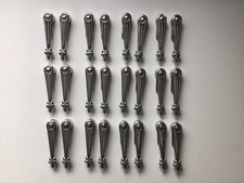 24 Vintage Alexander Chrome Stair Carpet Clips Grips 12 pairs Fleur De Lis 