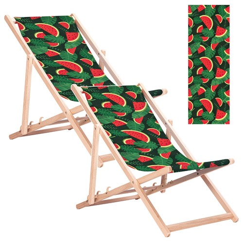 Beach lounger deckchair - 2x,