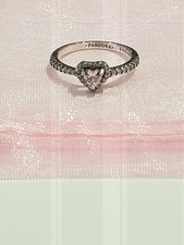 pandora elevated heart ring sterling silver size 58