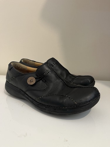 Clarks loop black leather - clarks, un
