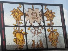 RENOVATED: Decorative Victorian Hand Painted Compact Stained Glass Window Panel