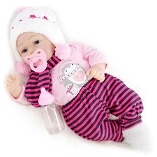 Reborn Baby Doll Girl Realistic Toy Lifelike Dummy Bottle 17" BiBi Doll