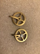2 x Brass Antique Austrian Vienna Clock Weight Wheel/Pulleys.  3cm (1.18 inches)