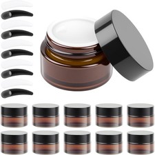 11 Pcs Amber Glass Jars 20ml