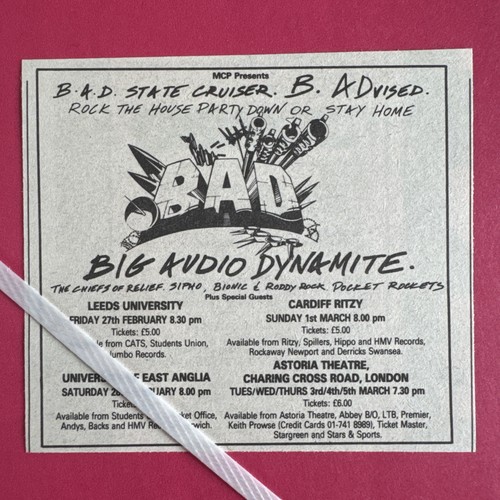 Big audio dynamite - big, tour