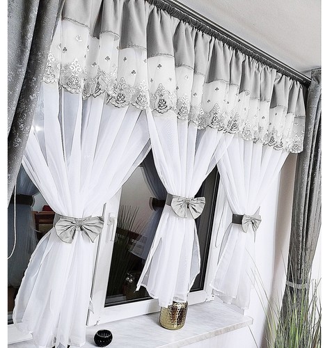 Luxury white grey voile - luxury,