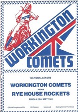 WORKINGTON V RYE HOUSE 22/5/1981 BLANK SPEEDWAY PROGRAMME