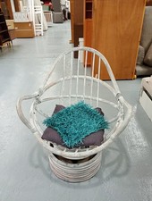 White Swivel Rattan Chair