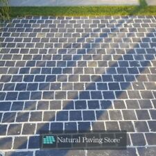 Black Indian Limestone Cobble Setts | Natural Finish Sawn edge | 100x100x40mm