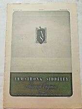 1943 Aircraft Advert ARMSTRONG SIDDELEY ENGINES MOTORS AS HAWKER GROUP 