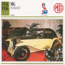 1934-1936 MG PA Midget Sports Classic Car Photo/Info Maxi Card
