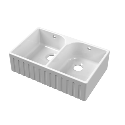 Fireclay kitchen double bowl - fireclay,