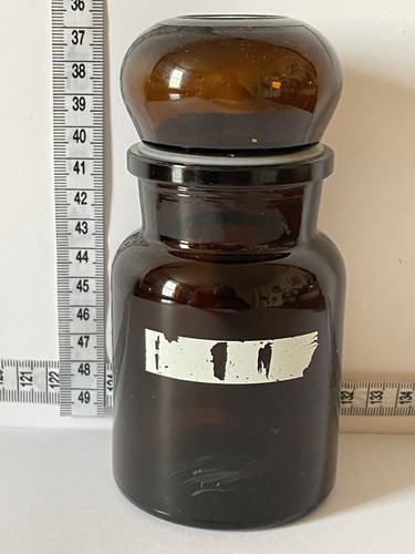 Vintage amber glass apothecary - amber,