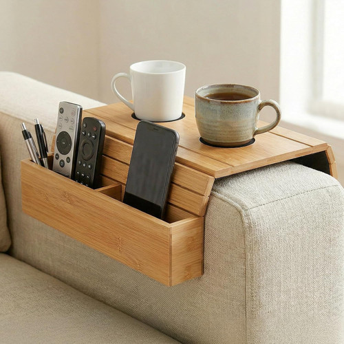 Bamboo sofa arm tray - bamboo,