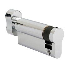 Mila BreakSafe Half Thumb Turn Euro Cylinder 45/10 Polished Door Lock No Key