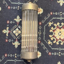 Vintage Old Art Deco Brass & Glass Rod Ship Light style Wall Lamp