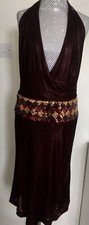 ronit zilkha Claret Red Alta Neck Dress Size 14