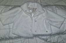 Girls White Faux Fur Bolero Jacket short Sleeve Ages 7-8 years 