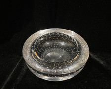 Clear Glass with Controlled Bubbles Ashtray - Whitefriars - Vintage