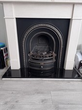 Victorian Cast Iron Fireplace with Stone Hearth