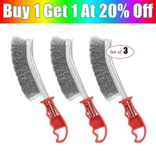 3X Heavy Duty Wire Hand Brush Stainless Steel Bristles Rust Paint Metal Removal