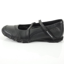 Skechers Shoes Black Comfort Bikers Satin Shine Womens Casual Sports UK 6