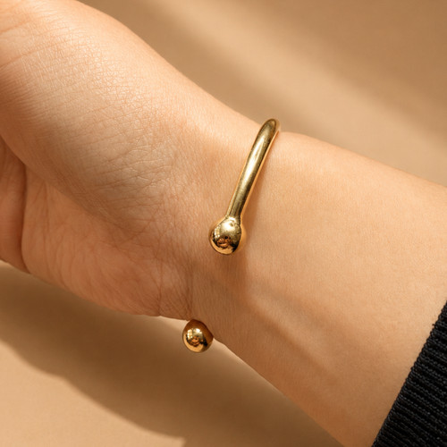 Vintage 9ct yellow gold torque - gold,