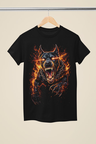 Doberman fire graphic shirt - doberman,